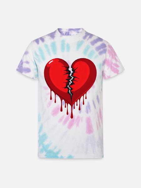 broken heart - Unisex Tie Dye T-Shirt - Pastel Spiral