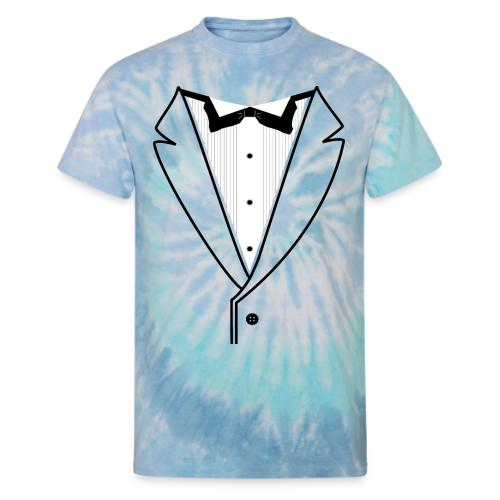Tuxedo Plain w. Black Lines - Unisex Tie Dye T-Shirt