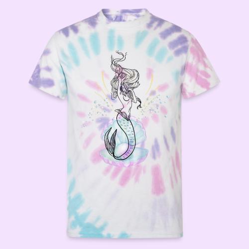 Mermaid Ocean Goddess In Shell - Fairytale Design - Unisex Tie Dye T-Shirt