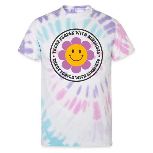 Treat People With Kindness Flower - Unisex Tie Dye T-Shirt