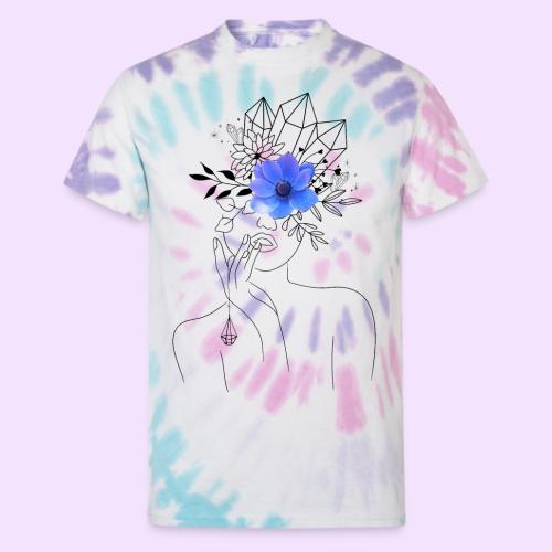 Third Eye Flower Goddess - Crystal Design - Unisex Tie Dye T-Shirt