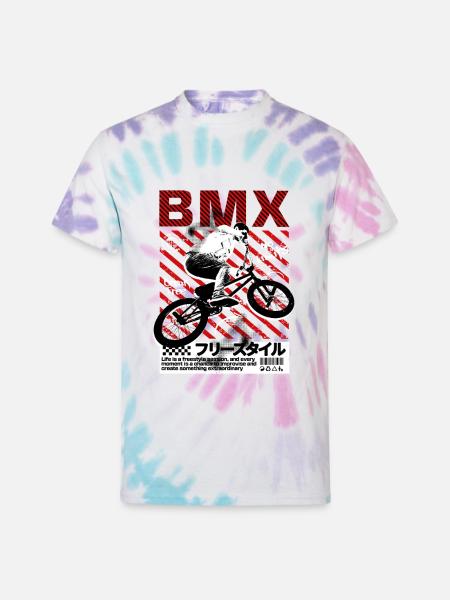 BMX No Limits Neon Stripes - Unisex Tie Dye T-Shirt - Pastel Spiral