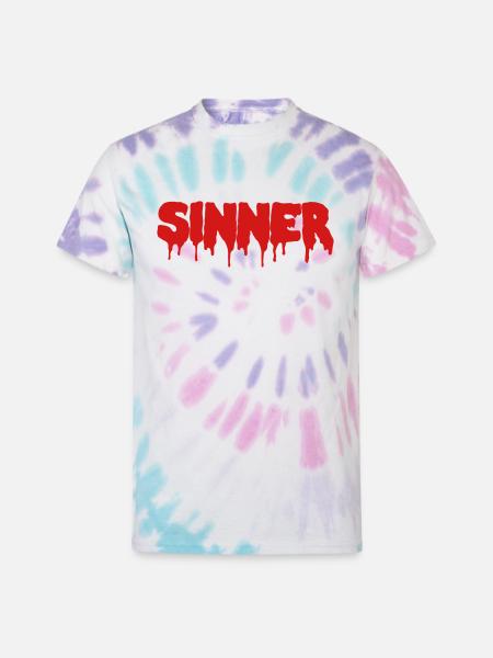 SINNER - Unisex Tie Dye T-Shirt - Pastel Spiral