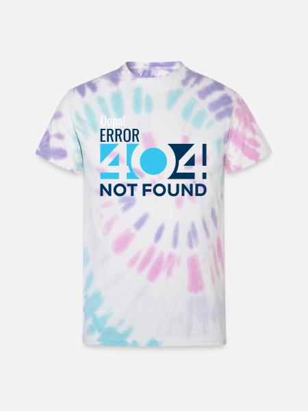Oops! Error 404 - Unisex Tie Dye T-Shirt - Pastel Spiral