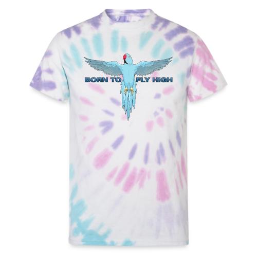 Blue Born To Fly High PNG Logo - Unisex Tie Dye T-Shirt