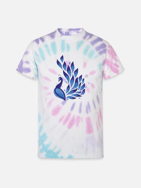 Peacock - Unisex Tie Dye T-Shirt - Pastel Spiral