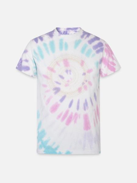 Abstract Dot Design - Unisex Tie Dye T-Shirt - Pastel Spiral