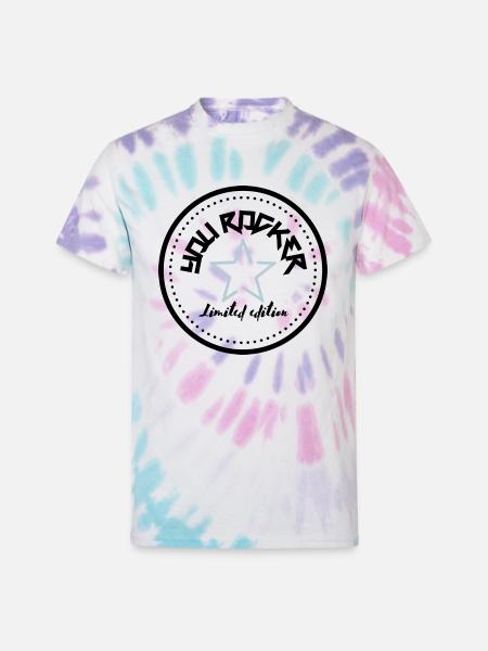 YOU ROCKER SILVER - Unisex Tie Dye T-Shirt - Pastel Spiral