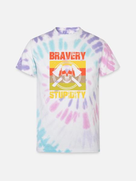 Bravery stupidity tshirt - Unisex Tie Dye T-Shirt - Pastel Spiral
