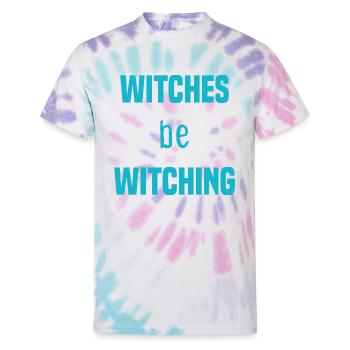 witches be witching - Unisex Tie Dye T-Shirt - Pastel Spiral - Front
