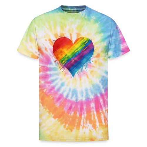 Watercolor Rainbow Pride Heart - LGBTQ LGBT Pride - Unisex Tie Dye T-Shirt