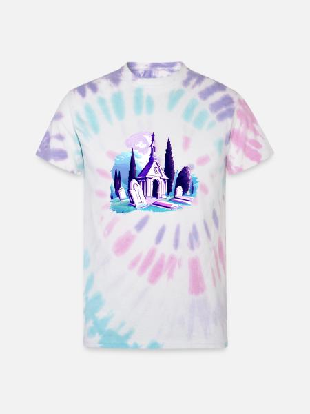Cemetery Grave Graveyard - Unisex Tie Dye T-Shirt - Pastel Spiral