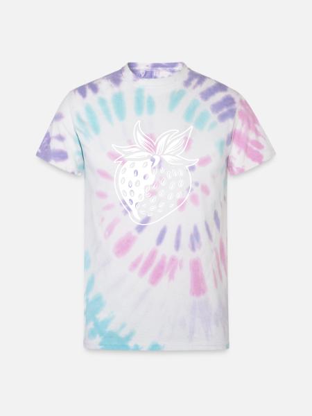Strawberry Fruit Berries - Unisex Tie Dye T-Shirt - Pastel Spiral