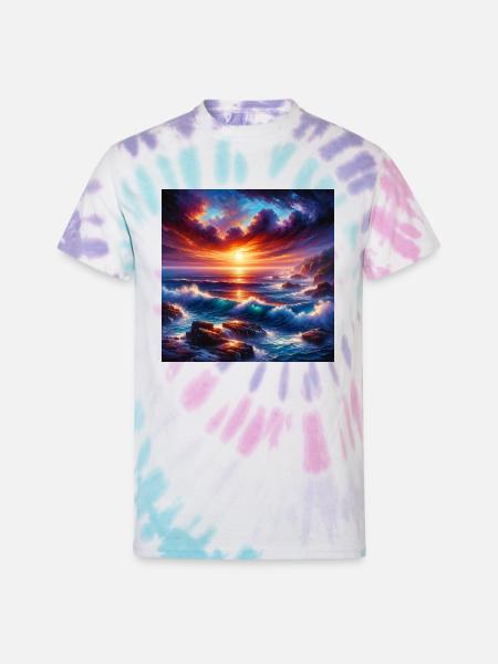 Sunset Serenity - Unisex Tie Dye T-Shirt - Pastel Spiral