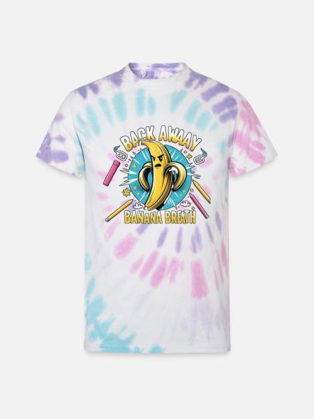 Back Away Banana Breath - Unisex Tie Dye T-Shirt - Pastel Spiral
