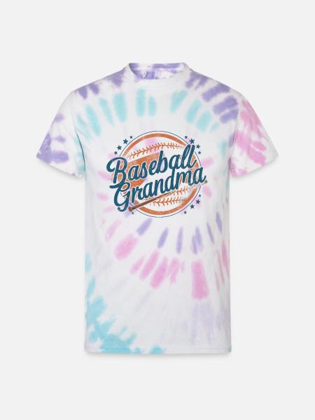 baseball grandma - Unisex Tie Dye T-Shirt - Pastel Spiral