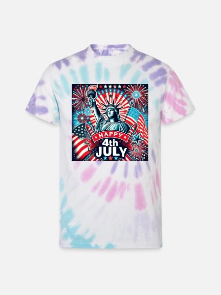 July 4th - Unisex Tie Dye T-Shirt - Pastel Spiral