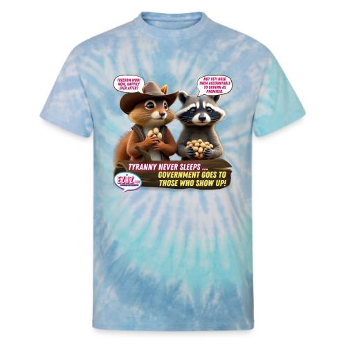 Freedom Squirrel and Raccoon - Unisex Tie Dye T-Shirt