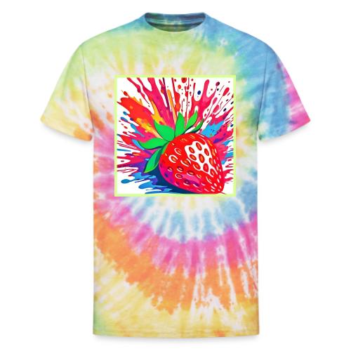 Splatter Strawberry Splash - Unisex Tie Dye T-Shirt