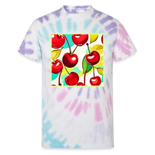 Vibrant Cherry Pattern - Unisex Tie Dye T-Shirt