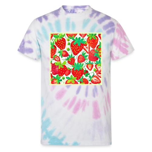 Strawberry Swirl Pattern - Unisex Tie Dye T-Shirt