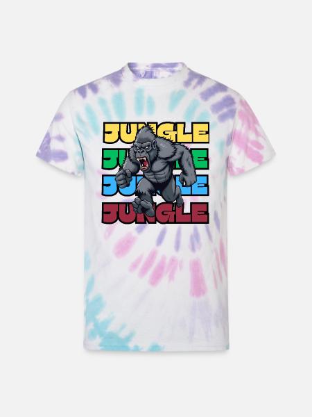 JUNGLE GORILLA - Unisex Tie Dye T-Shirt - Pastel Spiral