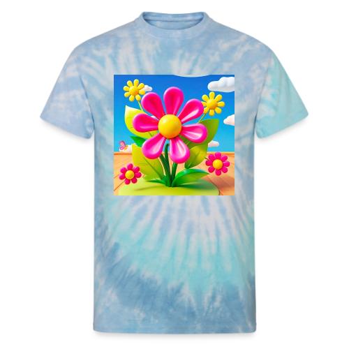 Pink Floral Peace | Sky & Nature Design - Unisex Tie Dye T-Shirt