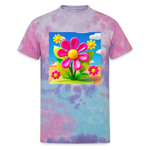 Pink Floral Peace | Sky & Nature Design - Unisex Tie Dye T-Shirt