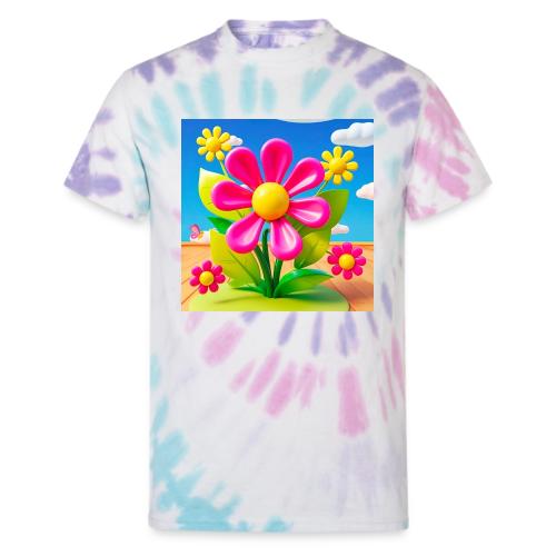 Pink Floral Peace | Sky & Nature Design - Unisex Tie Dye T-Shirt