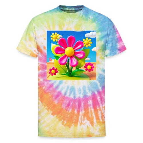 Pink Floral Peace | Sky & Nature Design - Unisex Tie Dye T-Shirt