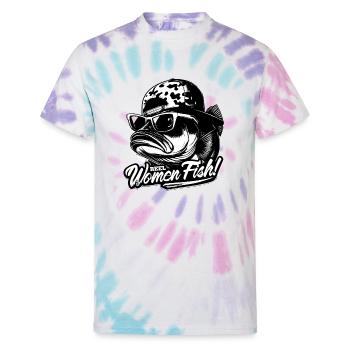 feel women fish - Unisex Tie Dye T-Shirt - Pastel Spiral - Front