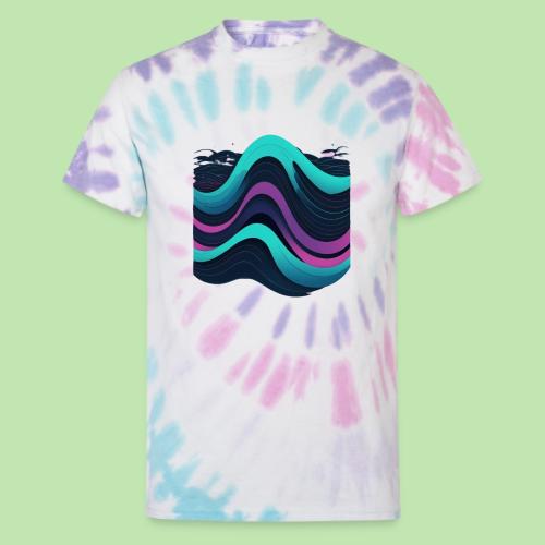 Abstract Wavy Ocean Pattern - Unisex Tie Dye T-Shirt