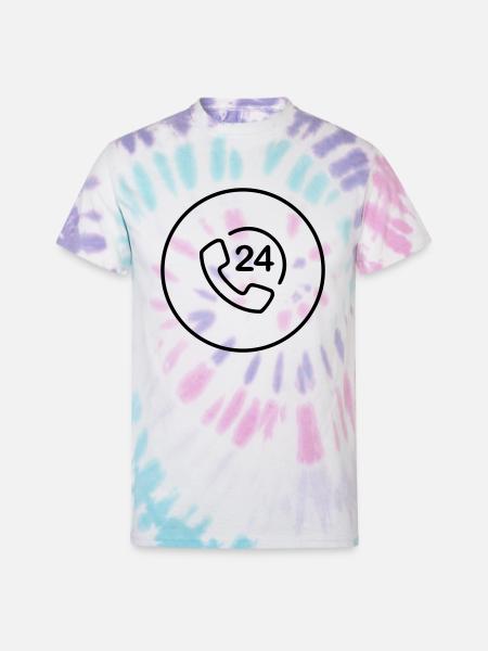 phone - Unisex Tie Dye T-Shirt - Pastel Spiral