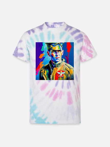 American Bomber Pilot - WW2 - Unisex Tie Dye T-Shirt - Pastel Spiral