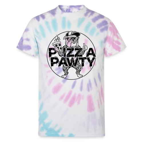 Pizza Pawty Bulldog T-Shirt | Funny Dog Pizza Tee - Unisex Tie Dye T-Shirt