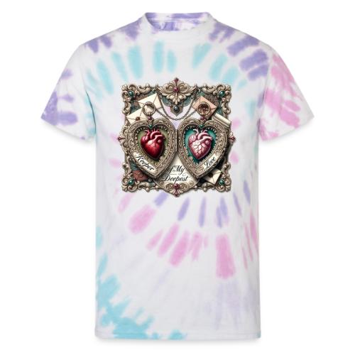 Keeper of My Deepest Love Victorian Locket T-Shirt - Unisex Tie Dye T-Shirt