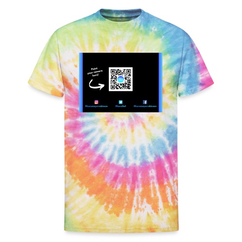 QR Code + Social Media Tags - Unisex Tie Dye T-Shirt