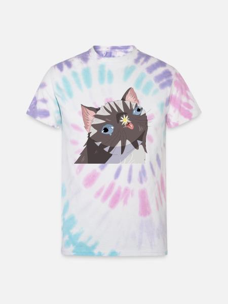 Idiot Cat - Unisex Tie Dye T-Shirt - Pastel Spiral