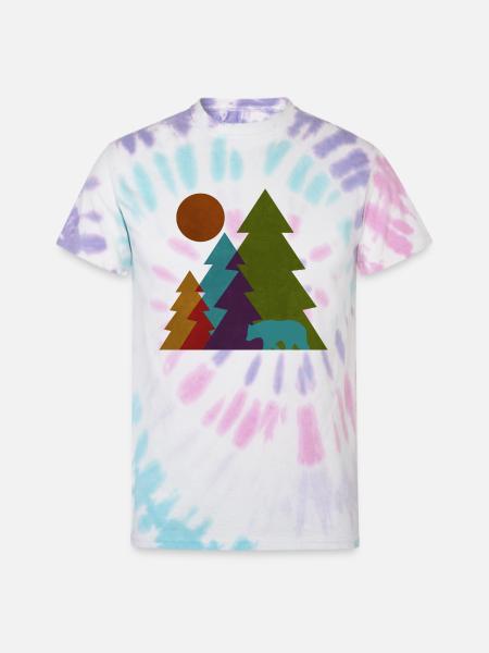 Pine Trees - Unisex Tie Dye T-Shirt - Pastel Spiral