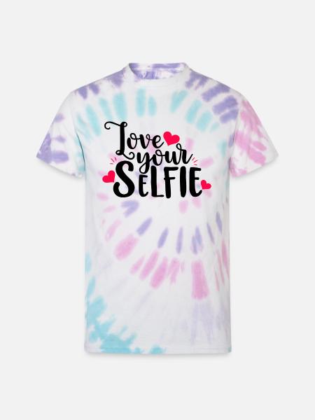 Love Your Selfie - Unisex Tie Dye T-Shirt - Pastel Spiral