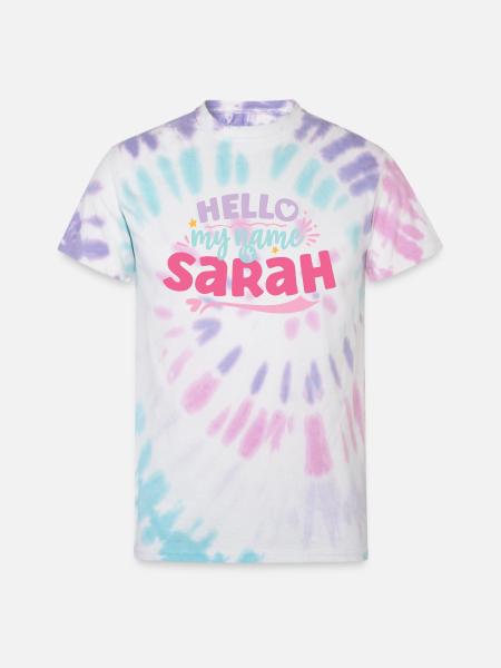 Sarah My Name Is Sarah - Unisex Tie Dye T-Shirt - Pastel Spiral