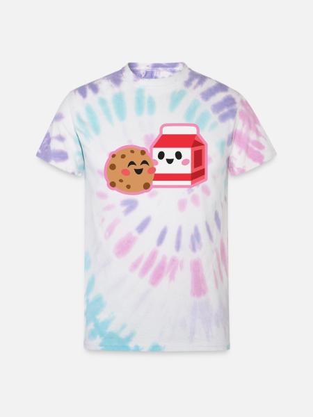 Cookie And Milk - Unisex Tie Dye T-Shirt - Pastel Spiral