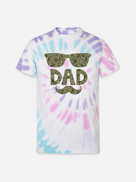 Dad Life Camo - Unisex Tie Dye T-Shirt - Pastel Spiral