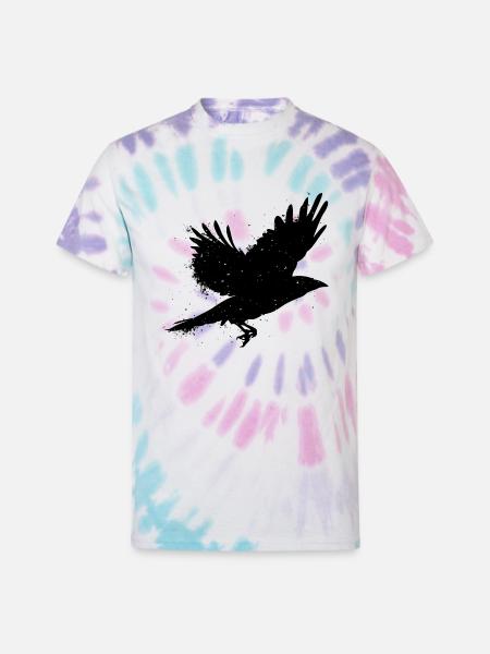 Grunge Raven - Unisex Tie Dye T-Shirt - Pastel Spiral