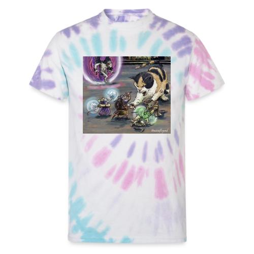 Mice warriors fighting a cat - Unisex Tie Dye T-Shirt