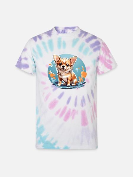 Lovely Chihuahua Dog - Unisex Tie Dye T-Shirt - Pastel Spiral