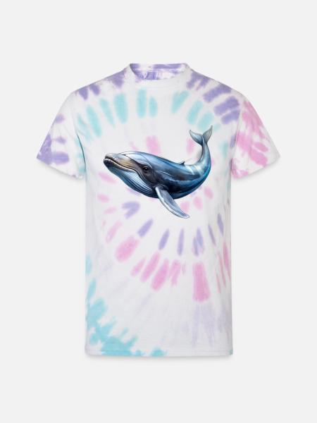 Whale - Unisex Tie Dye T-Shirt - Pastel Spiral