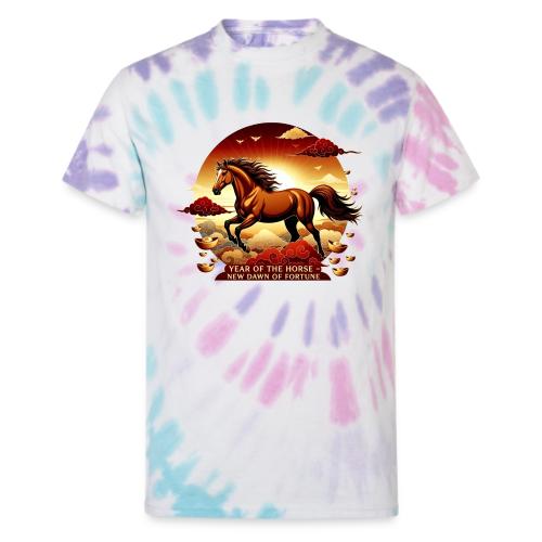 Year of the Horse Sunrise T Shirt, Lunar New Year - Unisex Tie Dye T-Shirt