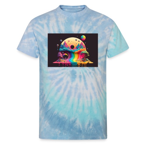 Full Moon Over Rainbow River Falls - Psychedelia - Unisex Tie Dye T-Shirt