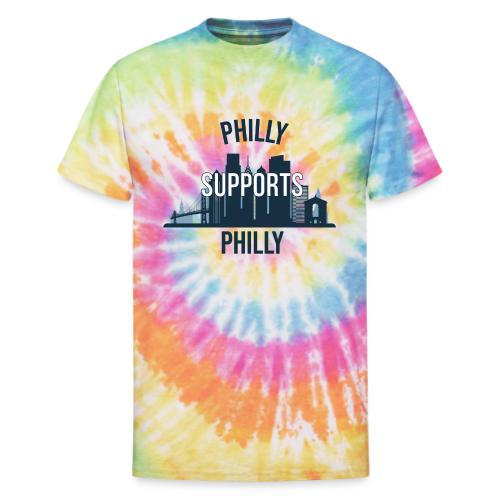 Philly Supports Philly skyline blue transparentbg - Unisex Tie Dye T-Shirt